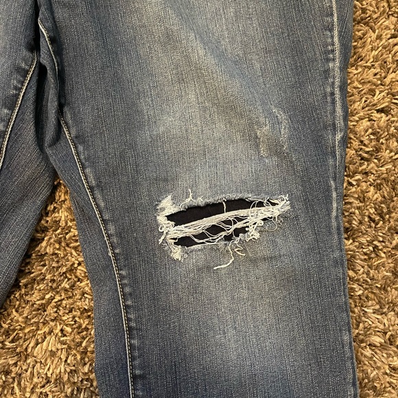 Maurices Dark Blue Distressed Skinny Jeans - Picture 2 of 5